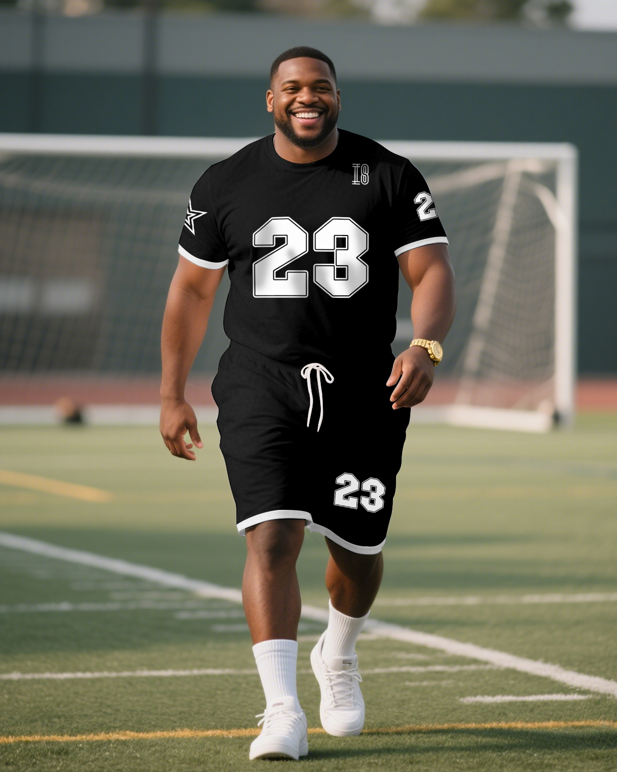Men's Plus Size Tate Mcrae 23 Football Jersey T-Shirt Shorts Suit
