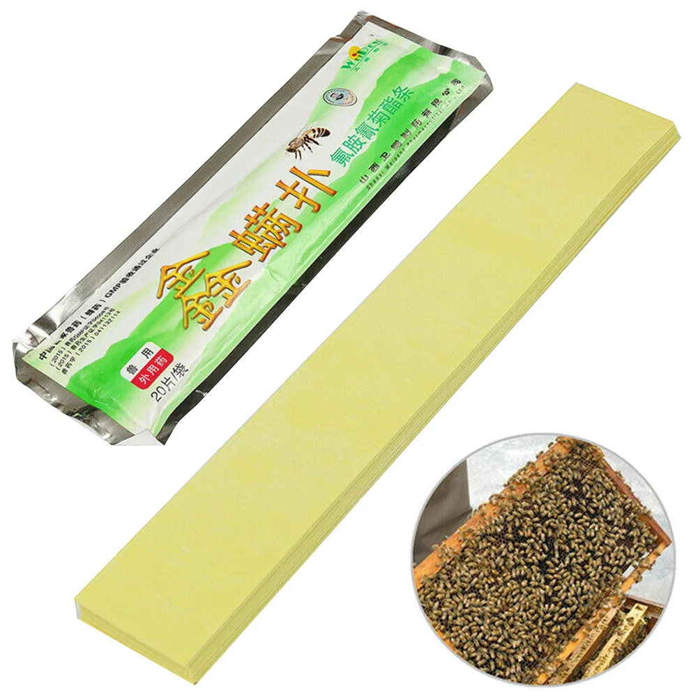 20x Fluvalinate Bee Mite Killer Strips Beekeeping Anti Insect Pest Miticide