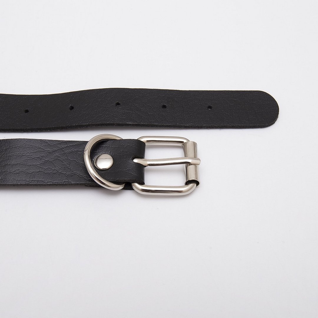 PU BELT CHAIN LOCK LAYERED NECKLACE