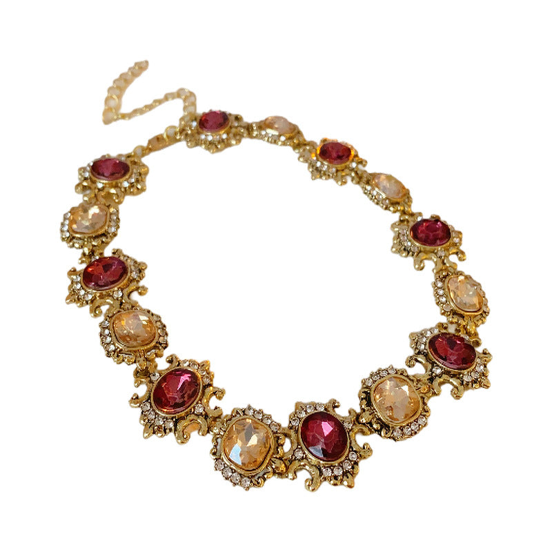 Women Baroque Round Diamond Electroplating Jewelry Sets