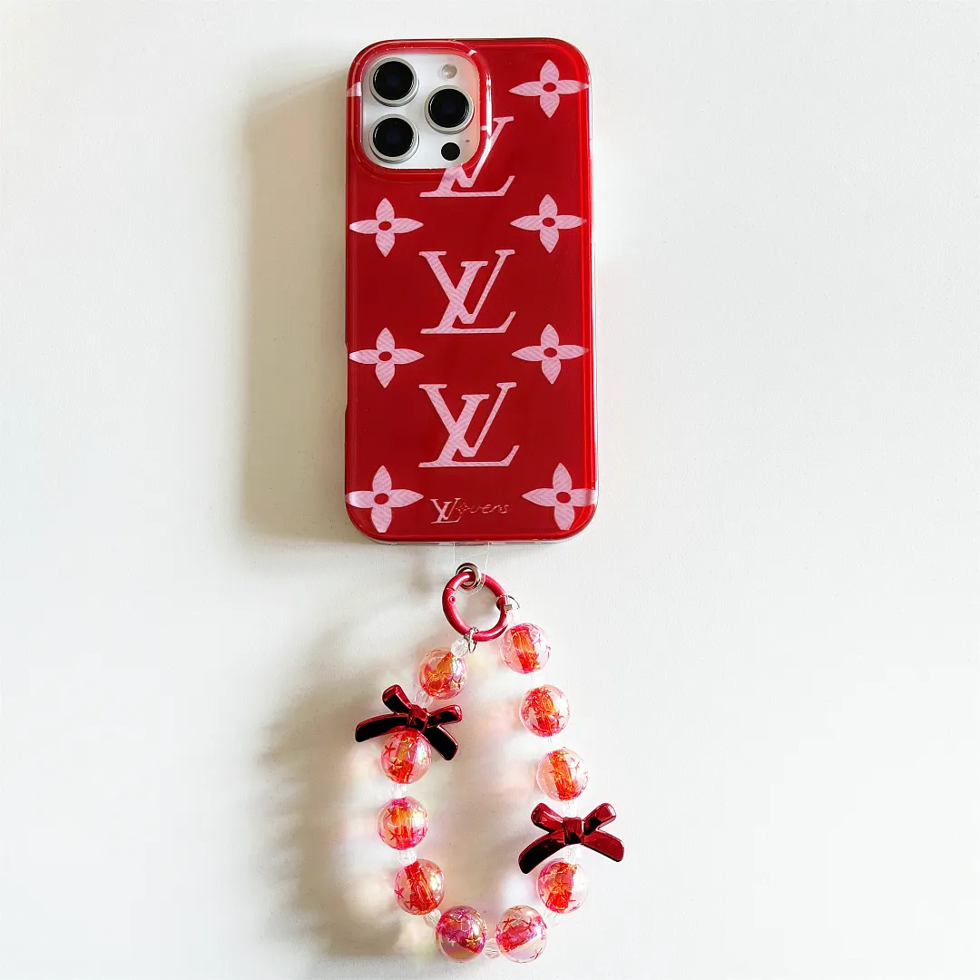 Red Louis Vuitton Monogram Elegant Bracelet Pendant Apple iPhone Cases