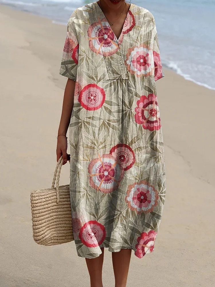 Women's  Flower Art Print  Casual Dress