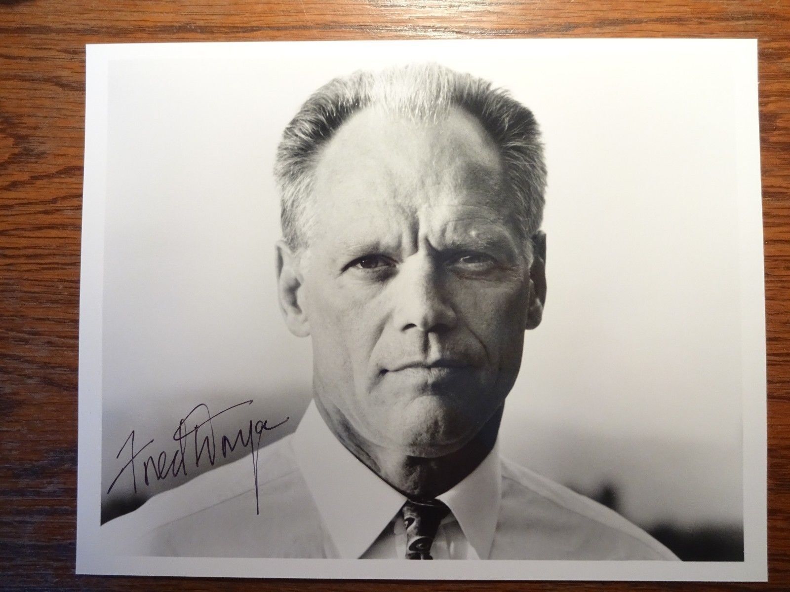 ORIGINAL, SIGNED Black & White Fred Dryer Promo Photo Poster painting