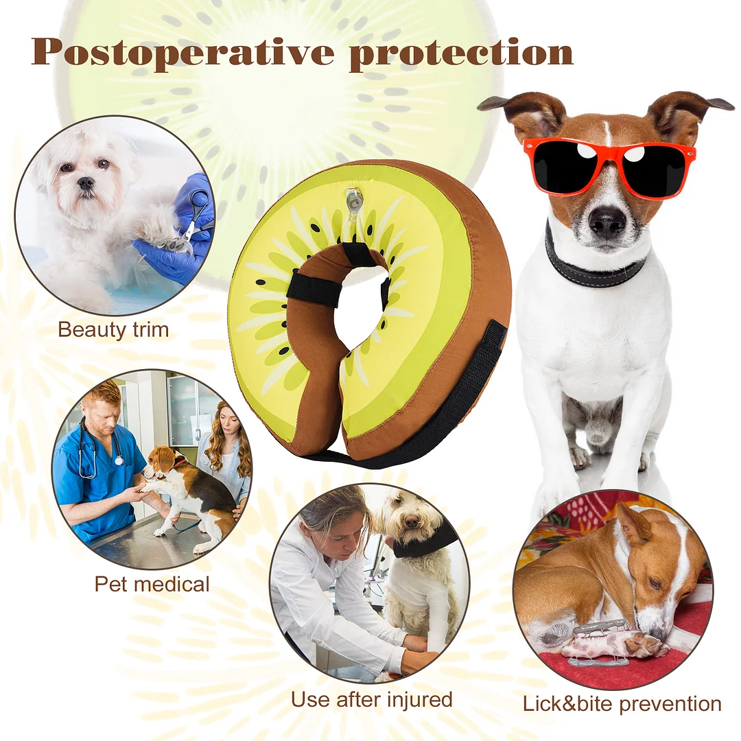  Inflatable Dog Cone Alternative After Surgery Adjustable Soft Cones Collar for Dogs, Comfy E-Collar for Dogs & Cats, Donut Collar for Large Dogs with Pump, Dog Neck Pillow, Medium