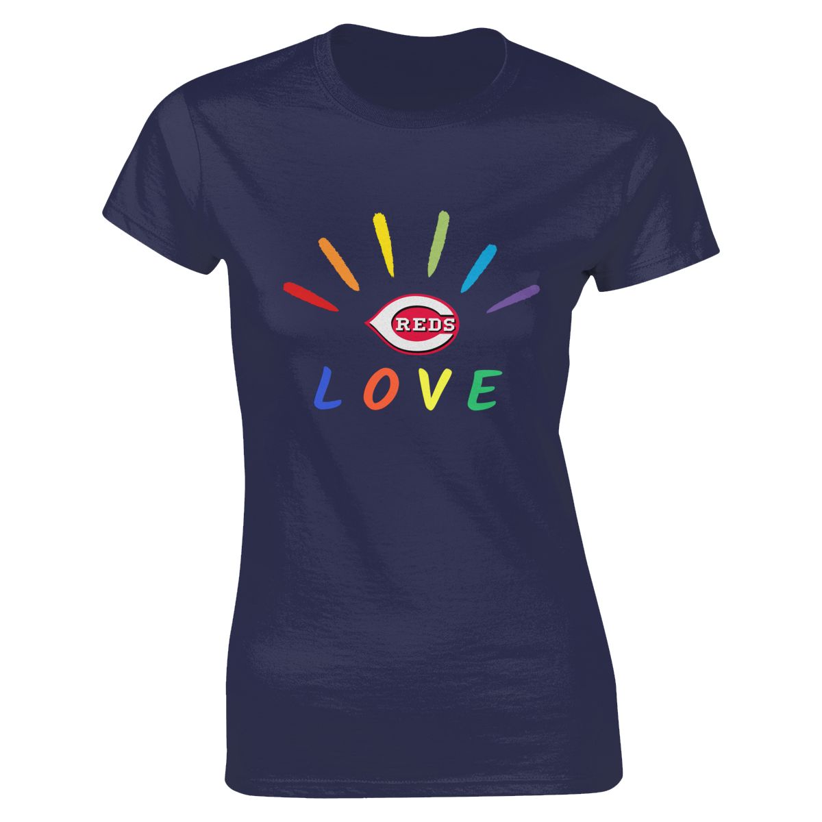 Cincinnati Reds Pride Love Women's Soft Cotton T-Shirt