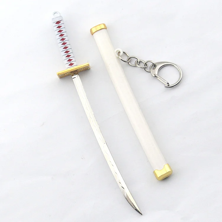 ToyTime Anime Keychain Roronoa Zoro Samurai Sword Metal Key Ring Scabbard Keyring Katana Buckle Keychain Unisex Gifts