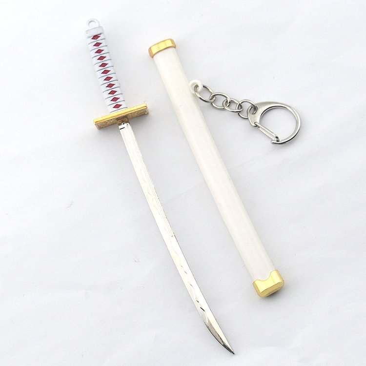 ToyTime Anime Keychain Roronoa Zoro Samurai Sword Metal Key Ring Scabbard Keyring Katana Buckle Keychain Unisex Gifts