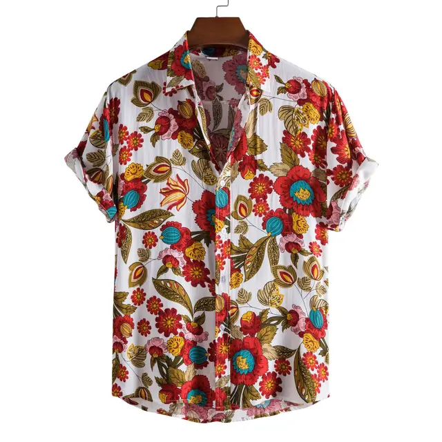 Geswet Hawaii Overs ize Shirts Cotton Men Designer Luxury T-Shirt Tiki T-Shirts Man shipping free Fashion Clothing Blouses social