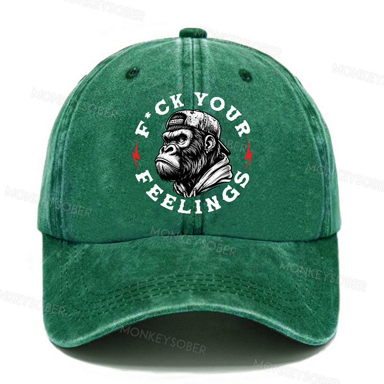 Personalized " Fuck Your Feelings" Custom Washed Baseball Caps