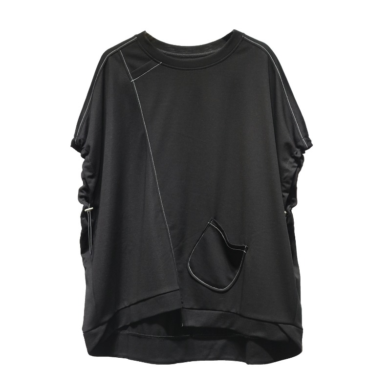 Yamamoto-style Spliced Short-Sleeve T-Shirt
