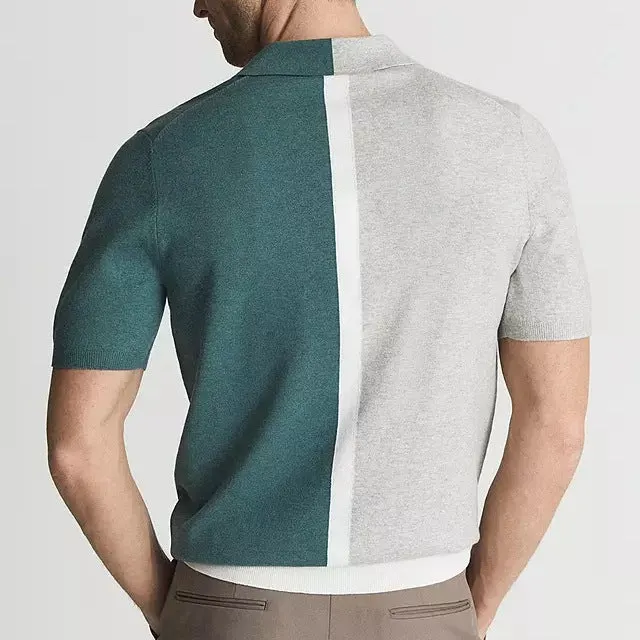 Men's Contrast Cotton Polo Shirt &ndash; Slim Fit Smart Casual Top &ndash; view 2