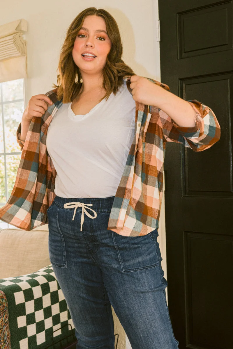 Judy Blue Pull On Denim Joggers(Buy 2 Free Shipping)