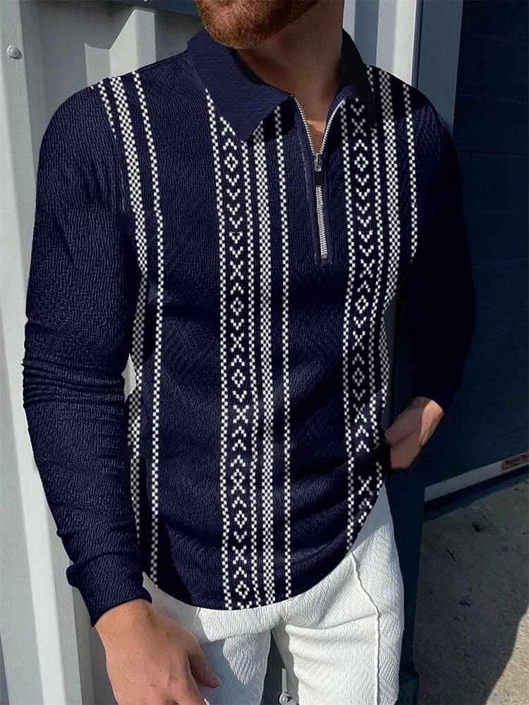 Men's Polo Shirt Long Sleeve Casual