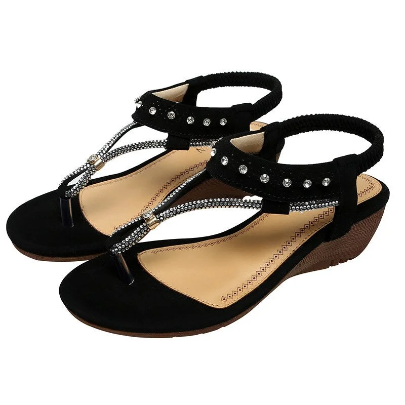 Fashion Summer Shoes Woman Slip On Fashion Wedge Sandals