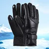 USB Hand Warmers Waterproof Leather Heating Gloves PU for Fishing Riding Cycling