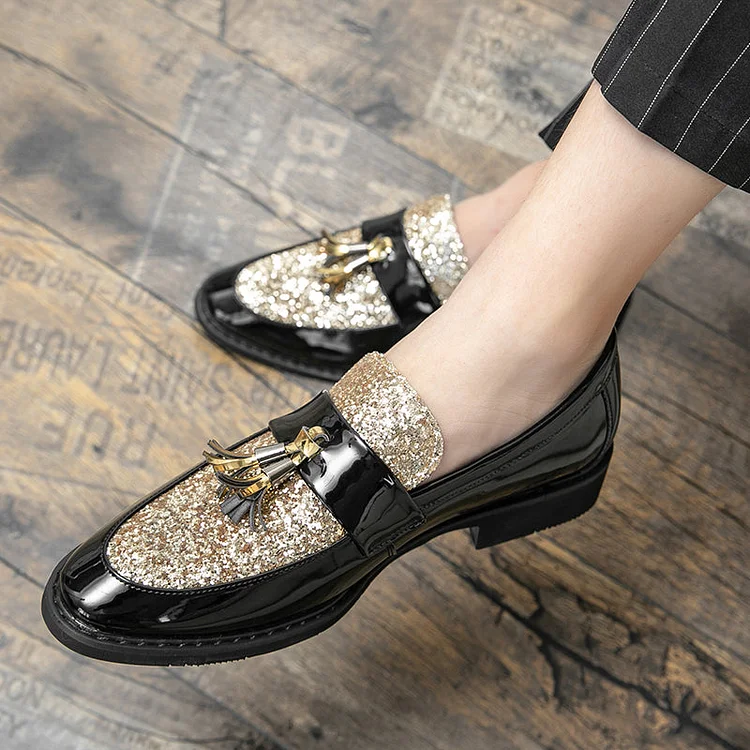 Casual Leather Nightclub Bling Party Tassel Shoes