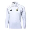  25/26 Real Madrid white gray Half-Zip Training Jacket Set