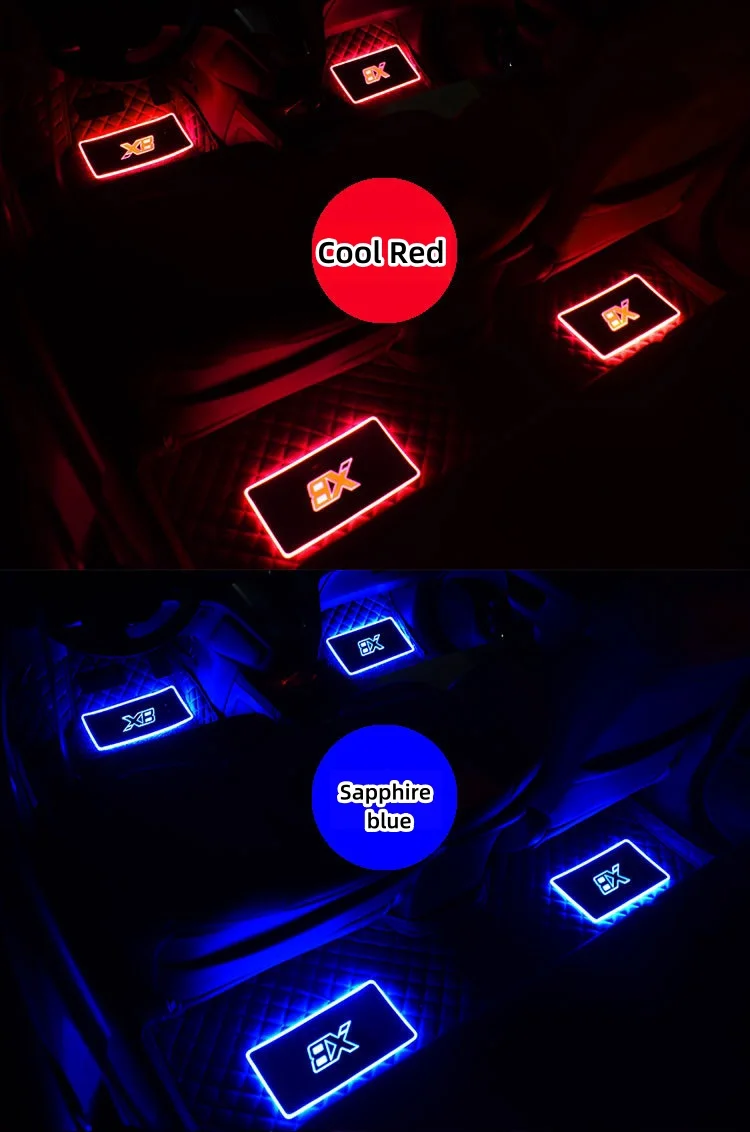 Car modified LED floor mat ambient light