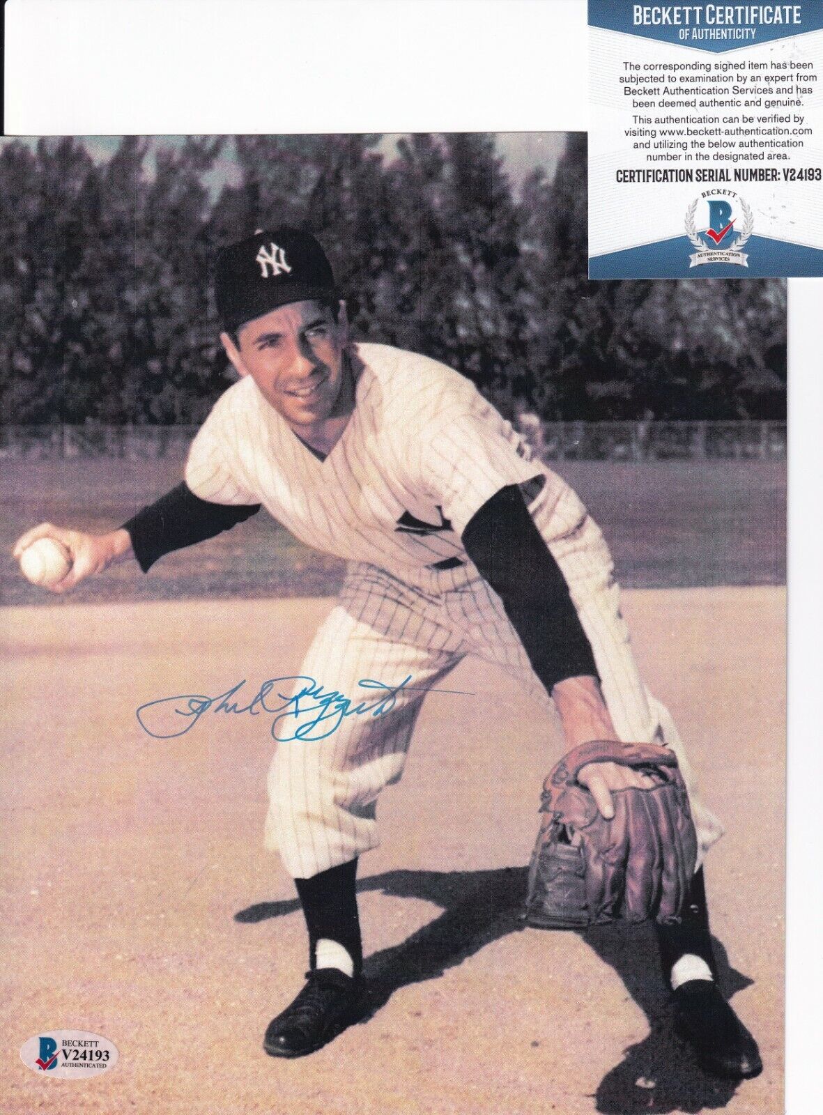 PHIL RIZZUTO signed (NEW YORK YANKEES) autographed 8X10 Photo Poster painting BECKETT V24193