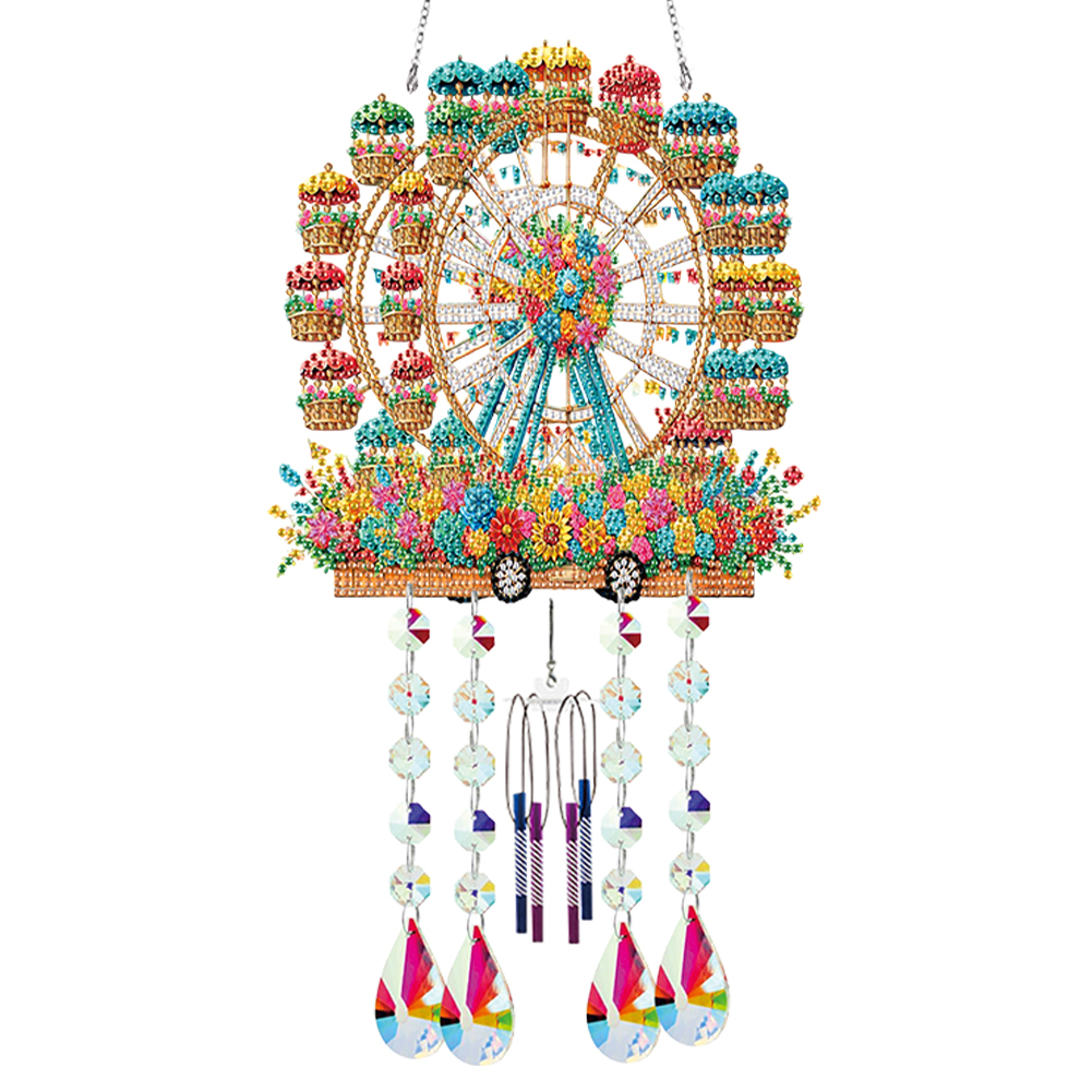 Double Sided Ferris Wheel 5D DIY Diamond Art Painting Wind Bell Hanging Sign