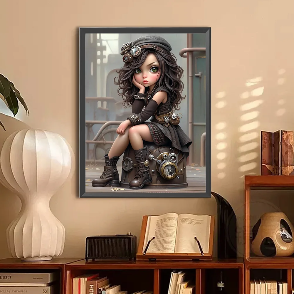 Diamond Painting - Full Round Drill - Sweet Cool Girl(Canvas|30*40cm)