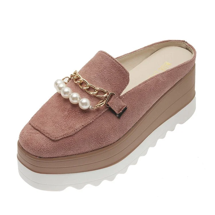 Women's Shoes Wedges Slippers 7cm Heel Shoes Platform Wedges Heel Casual Female Botas 35-40 Slip On