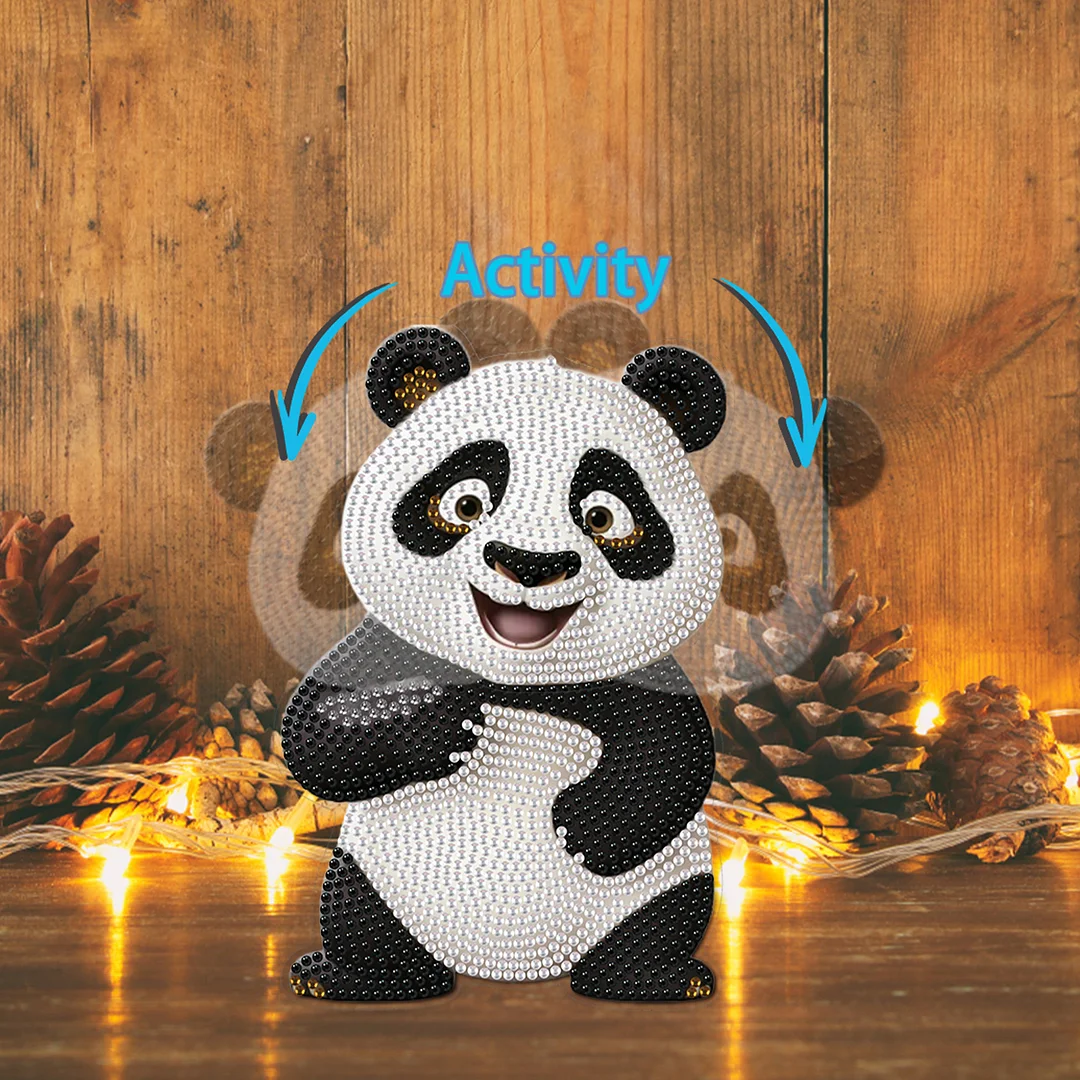 Panda DIY Acrylic Shaking Head 5D DIY Diamond Art Tabletop Ornament Home Decor