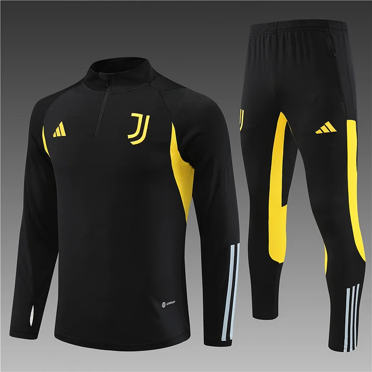 2023-24 Juventus Black Half-zip Training Jersey