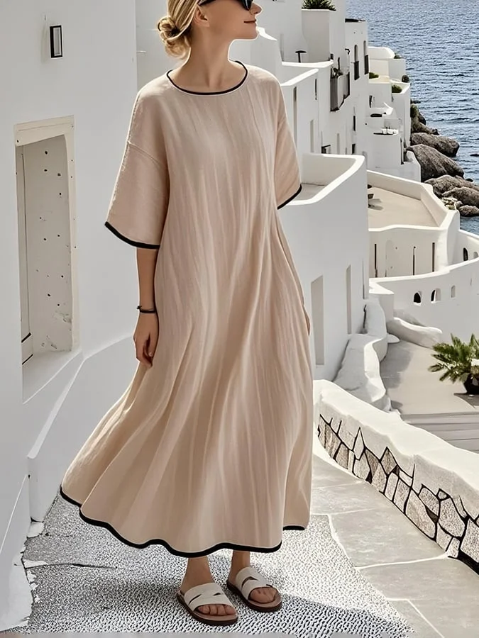 Ladies Loose Striped Dress 