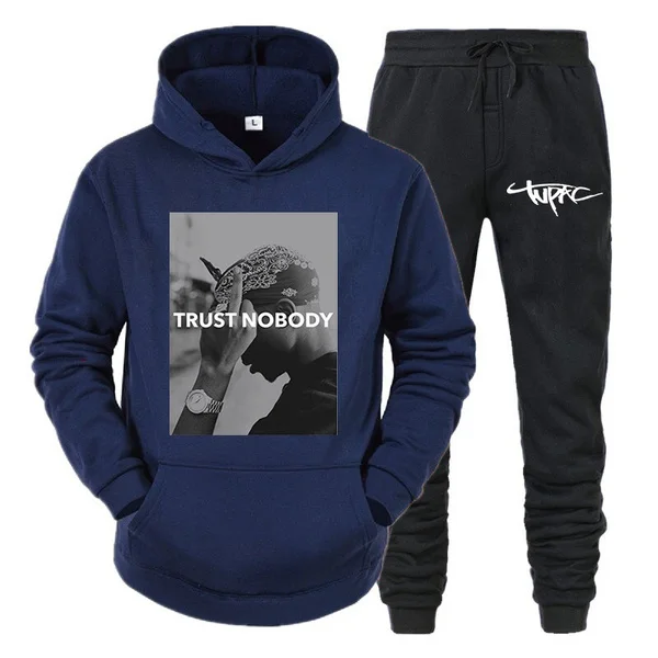New 2Pac Tupac Shakur Hoodie Sweatpants Fashion Sets Casual Pants Sports Tracksuit