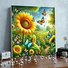 Framed Diamond Painting - Full Round Drill - Sunflower (25x25cm)