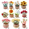 DIY Flower Potted Crochet Kit with Video Tutorial Cute Plants Hand-Knitted Tool