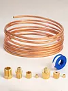 72 Inch Oil Pressure Line Gauge Kit Copper Set of Copper Tube and Threaded Parts