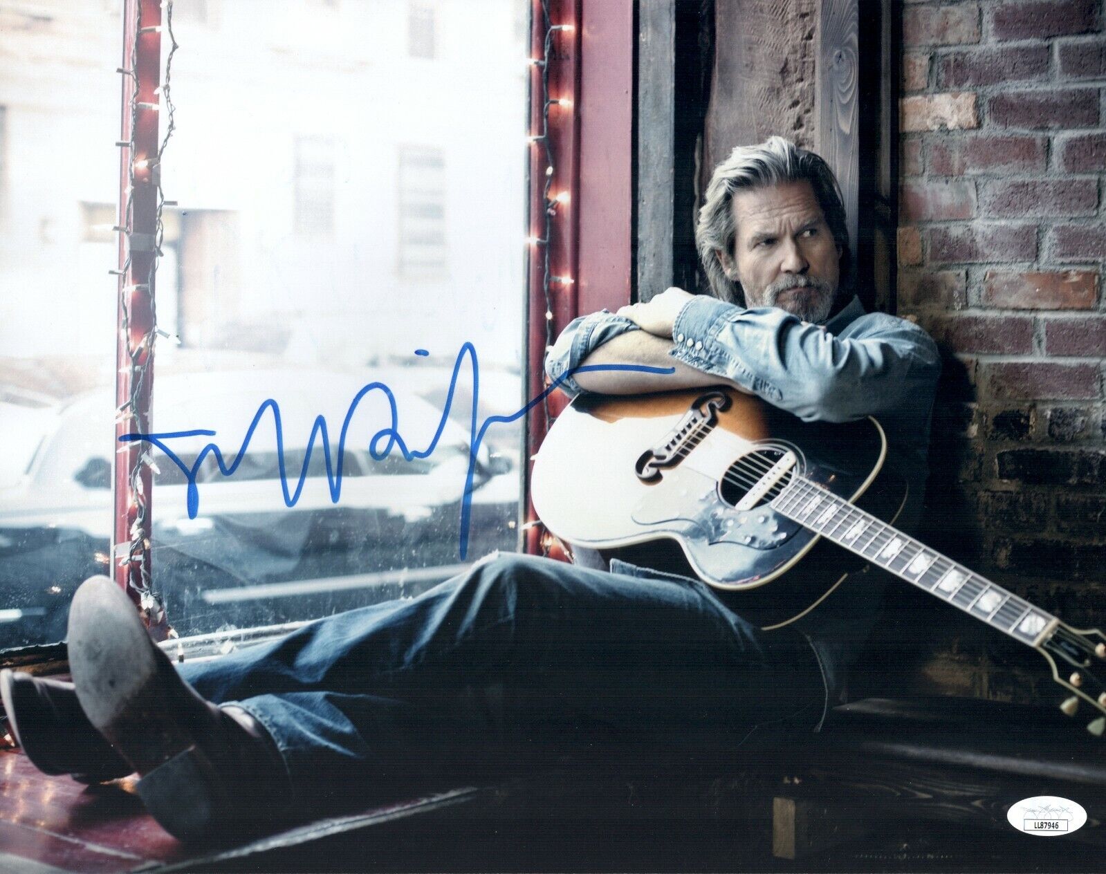 Oscar Winner JEFF BRIDGES Signed CRAZY HEART large 11x14 Photo Poster painting with JSA COA