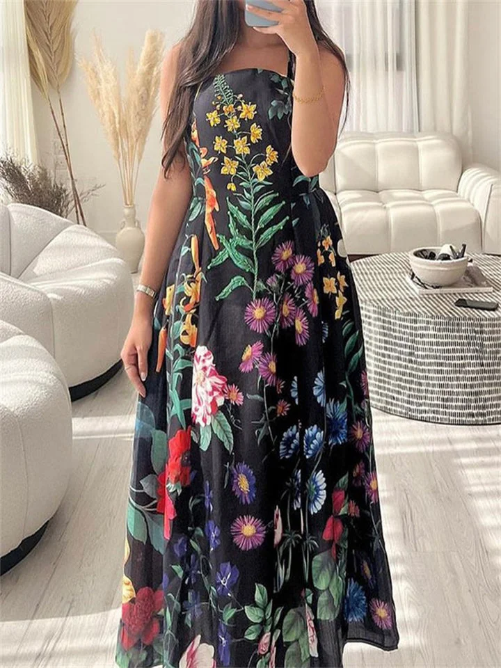 Long Flower Stamp dress