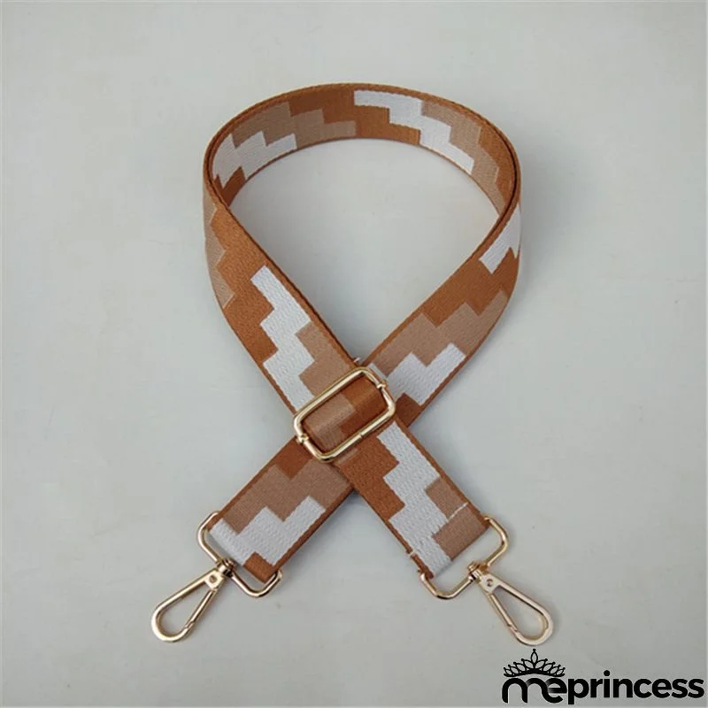 Women Fashion Color Block Adjustable Decompression Replacement Long Strap Bag Accessories