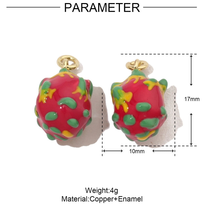 3 PCS/Package 13*16mm 15*9mm 8 * 17mm Copper Cherry Fruit Banana Pendant Jewelry Accessories