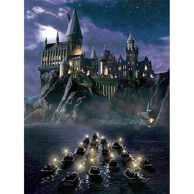 【Huacan Brand】Harry Potter Academy At Night  9CT/16CT Stamped Cross Stitch 35*45CM