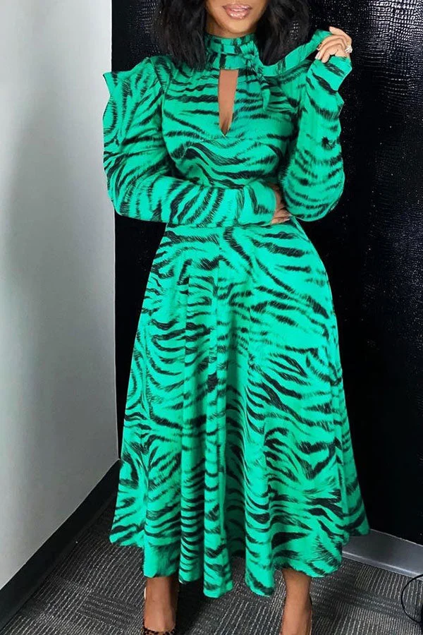 Zebra Print On-trend Midi Dress