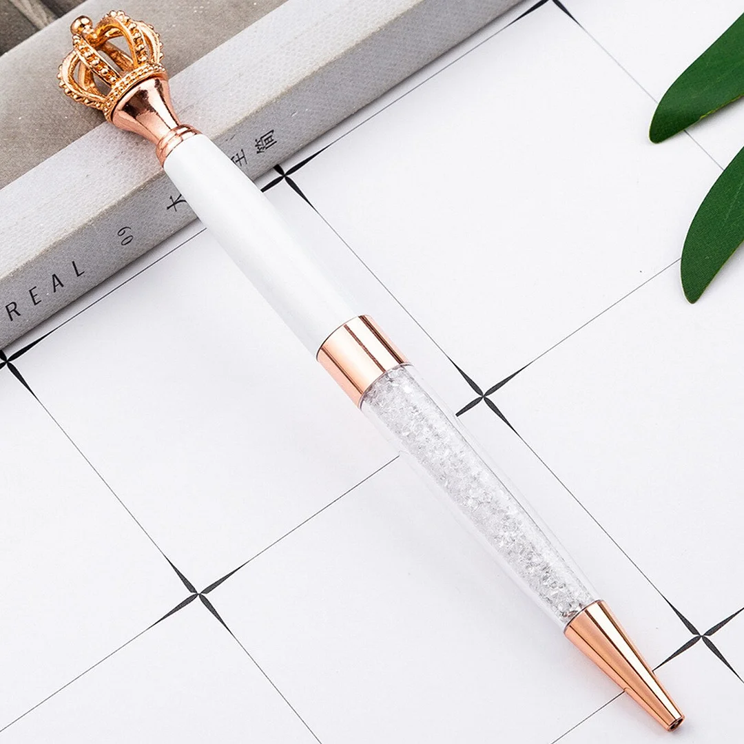 1 Pcs Lytwtw's Creative Crown Metal Ballpoint Pen Office Rotate School Stationery Supply Telescopic Teacher Gift spinning shiny