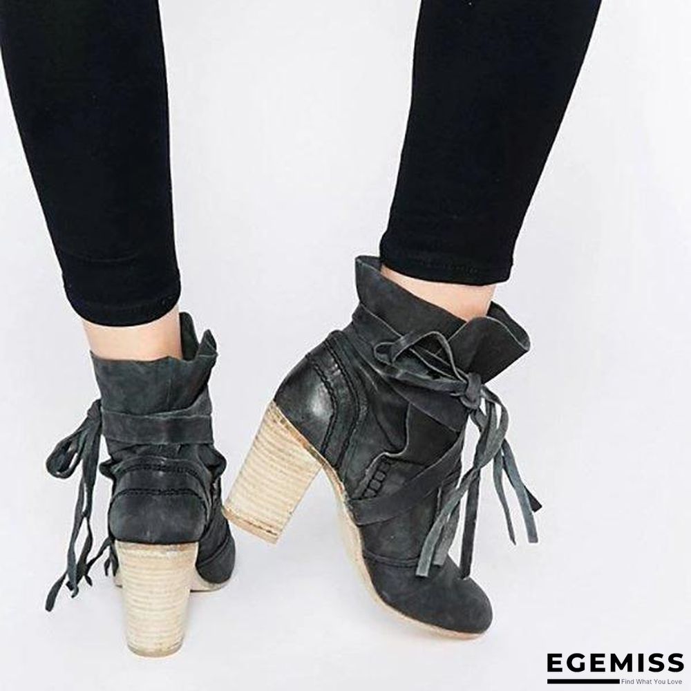 Chunky Heel Martin Boots Outdoor Ankle Boots | EGEMISS