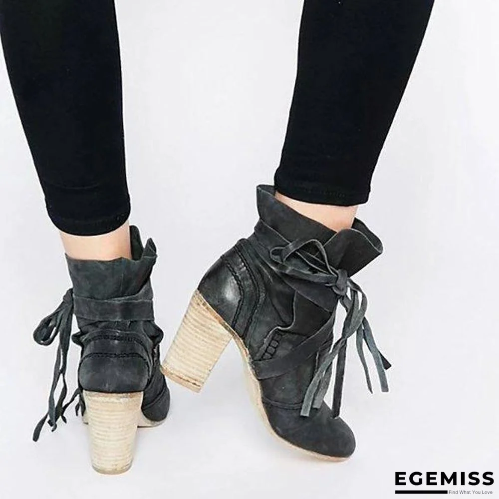 Chunky Heel Martin Boots Outdoor Ankle Boots | EGEMISS
