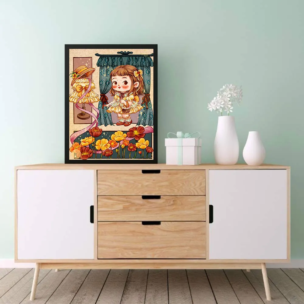 Full Round Diamond Painting 30*40cm - Little Girl