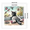 Cat And Bird By Window-11CT Stamped Cross Stitch 40*40cm/15.75*15.75in tapestrymarket