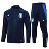 Joyfball 2024/2025 Italy Long Zipped Jacket Royal Blue Soccer Jersey 1:1 Thai Quality 
