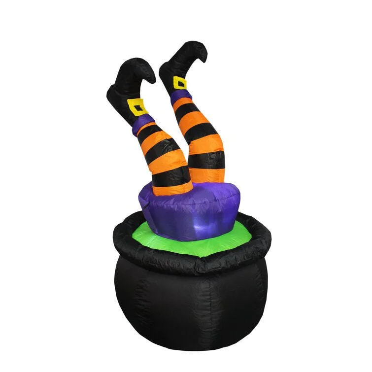 Halloween Inflatable Witch in Pot
