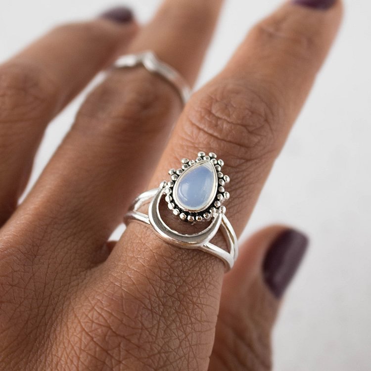 moonstone ring made of crystal