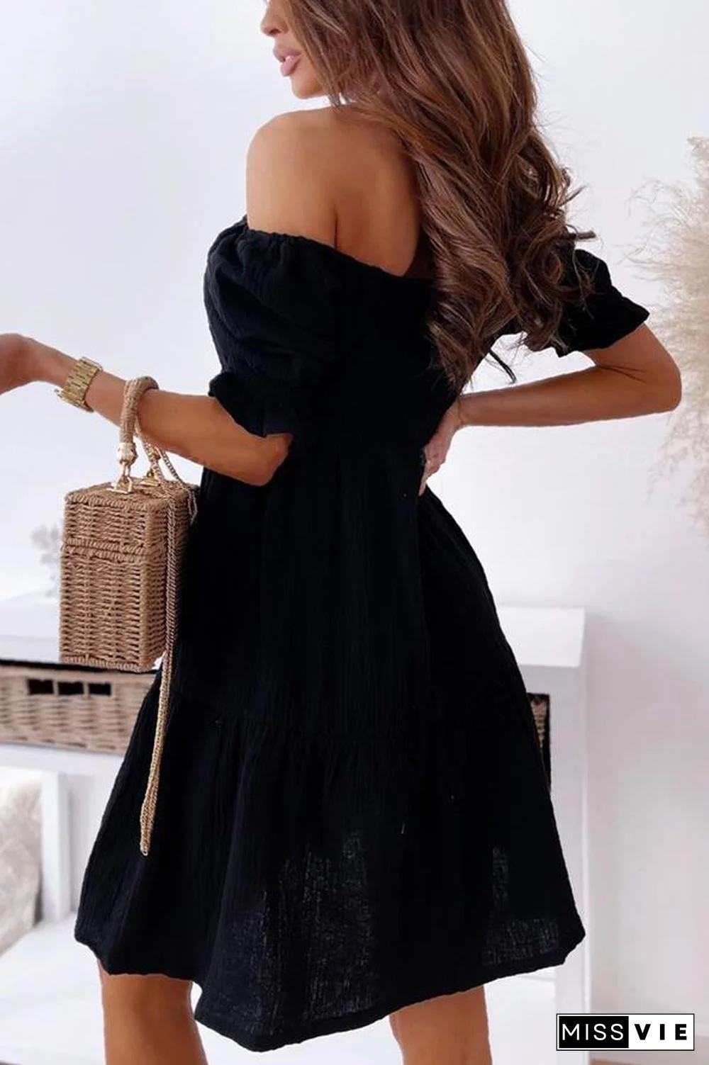 Enchanted Off The Shoulder Smocked Loose Dress