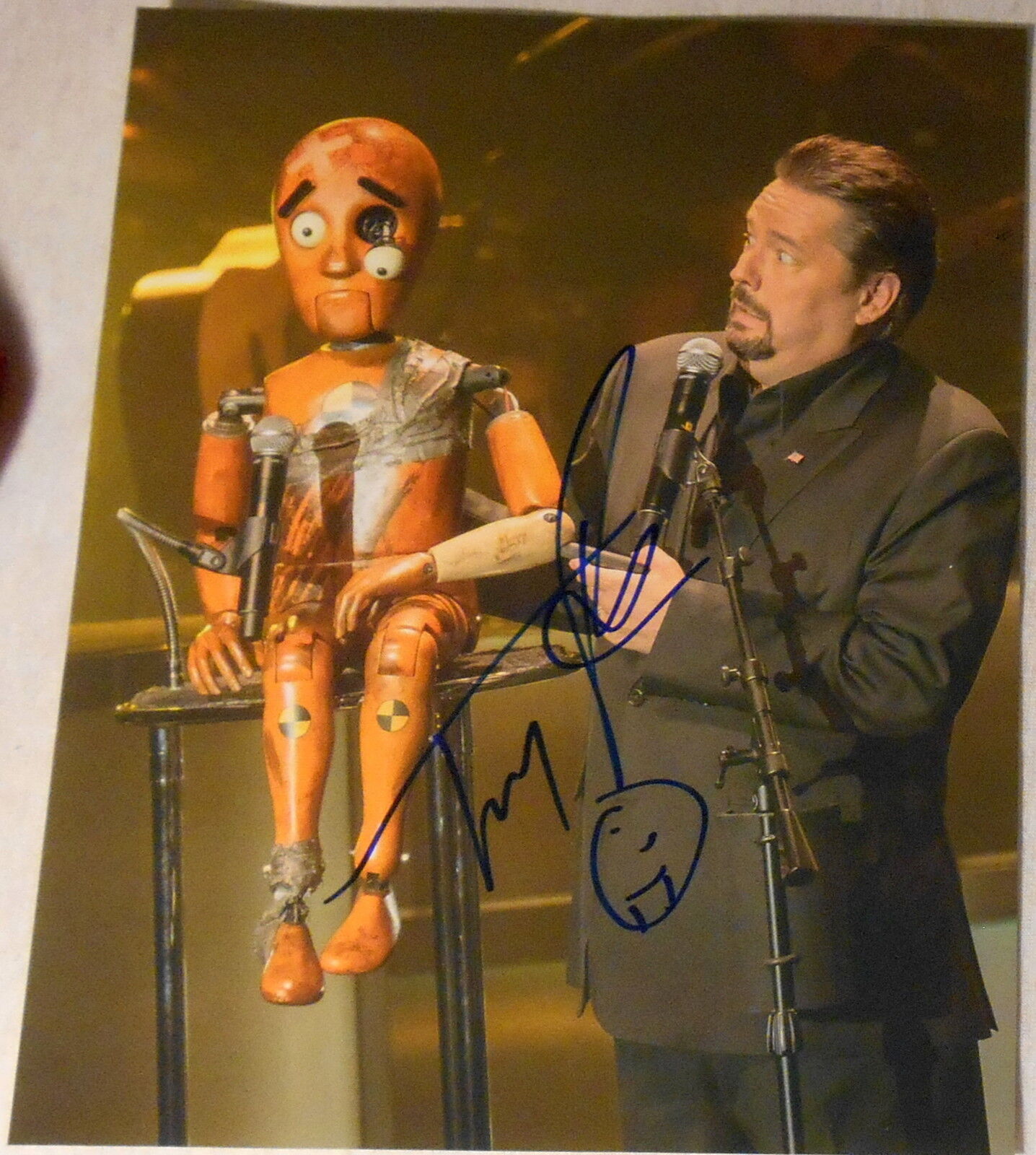 TERRY FATOR SIGNED AUTOGRAPH CLASSIC ON STAGE WITH PUPPET 8X10 FUNNY Photo Poster painting COA