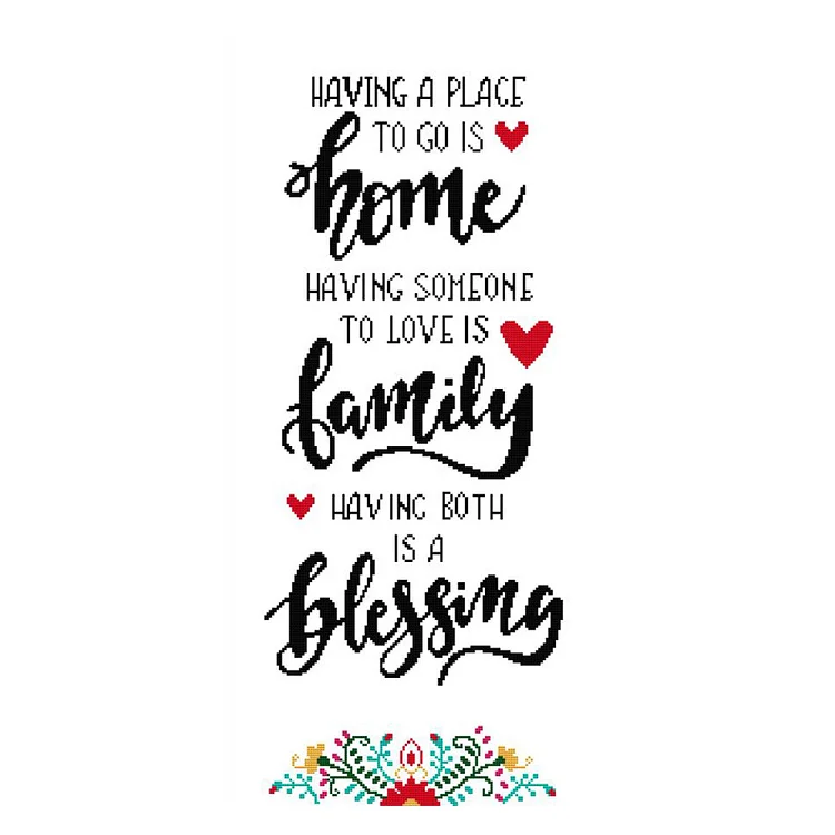 Joy Sunday Sweet Home 14CT Stamped Cross Stitch 35*34CM